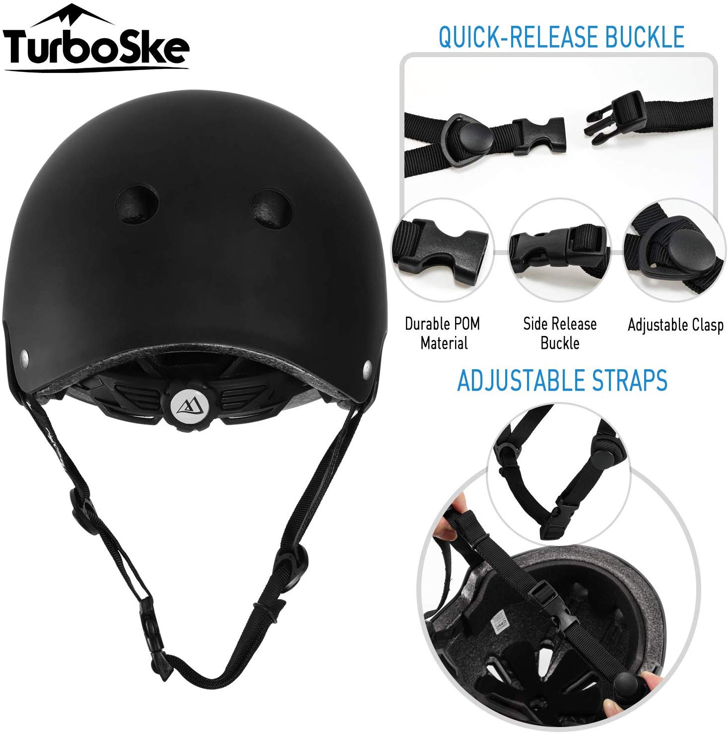 TurboSke Skateboard Helmet, BMX Helmet, Multi-Sport Helmet, Bike Helmet for  Kids, Youth, Men, Women – Golden Sparx International